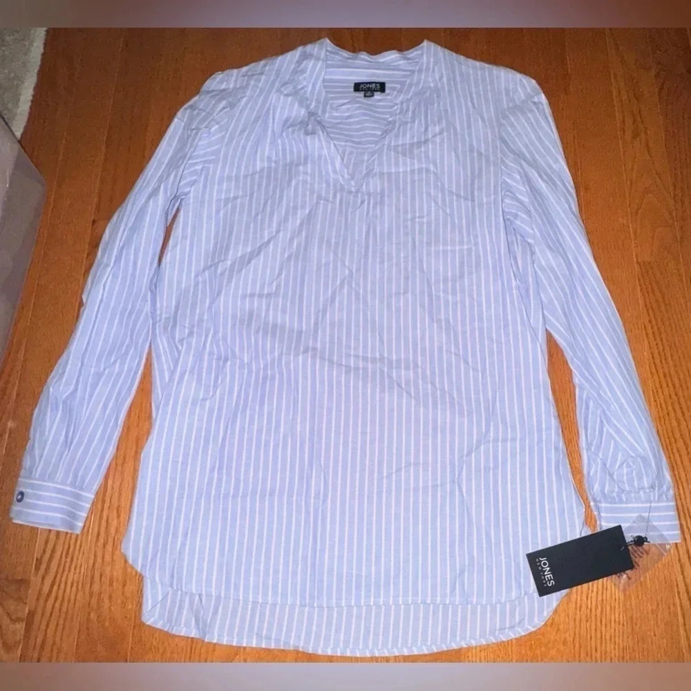 Jones New York women’s baby blue pink cotton‎ linen blend size small NWT